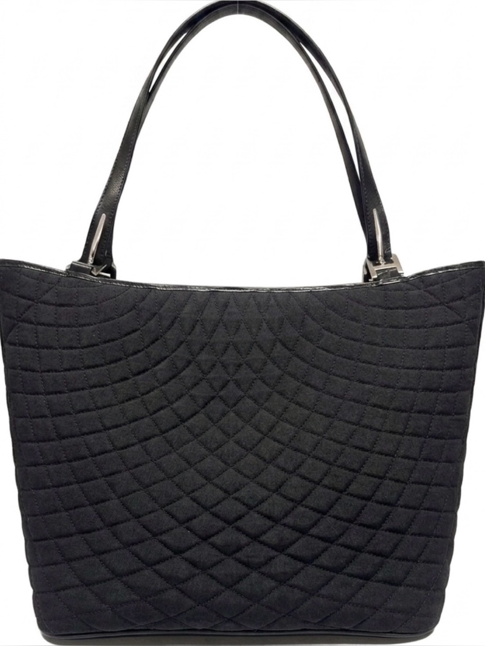 Bally Black Quilted Sunburst Bag